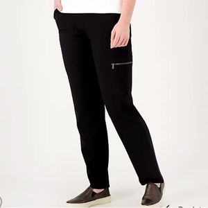 NWOT Susan Graver Regular Supreme Knit Straight Leg Pants w/ Zip Pocket